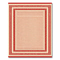 Crimson Geometric Diamond Lattice Rug