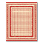Crimson Geometric Diamond Lattice Rug