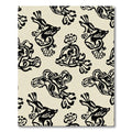 Black Cream Abstract Bird Art Rug