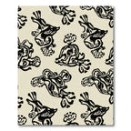Black Cream Abstract Bird Art Rug