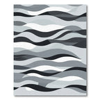 Monochromatic Gray Abstract Wave Ribbons Rug
