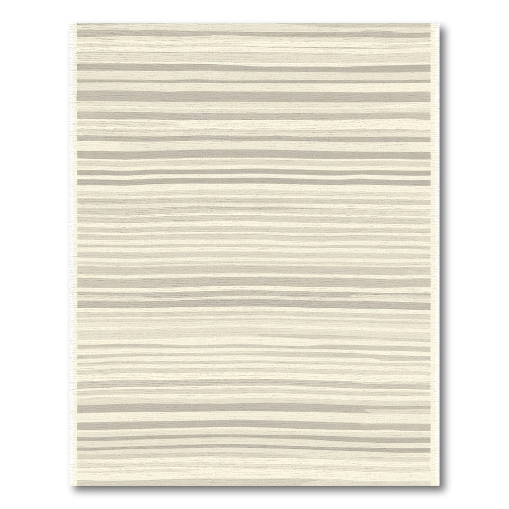 Subtle Beige Horizontal Stripe Rug