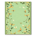 Golden Dragonflies Green Garden Whimsy Rug