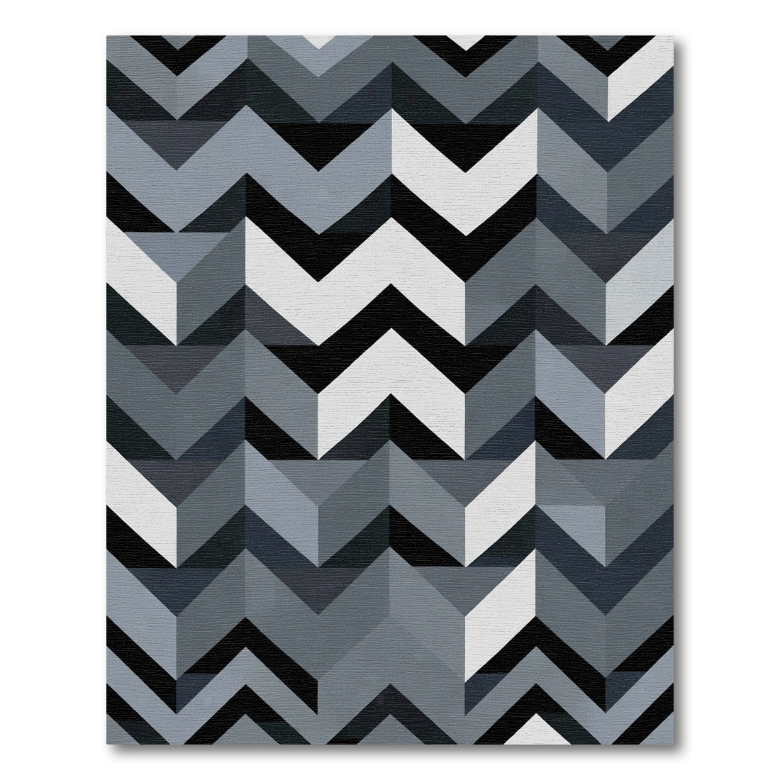 Monochromatic Zigzag Geometric Abstraction Rug