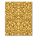Golden Amber Abstract Linework Rug