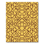 Golden Amber Abstract Linework Rug