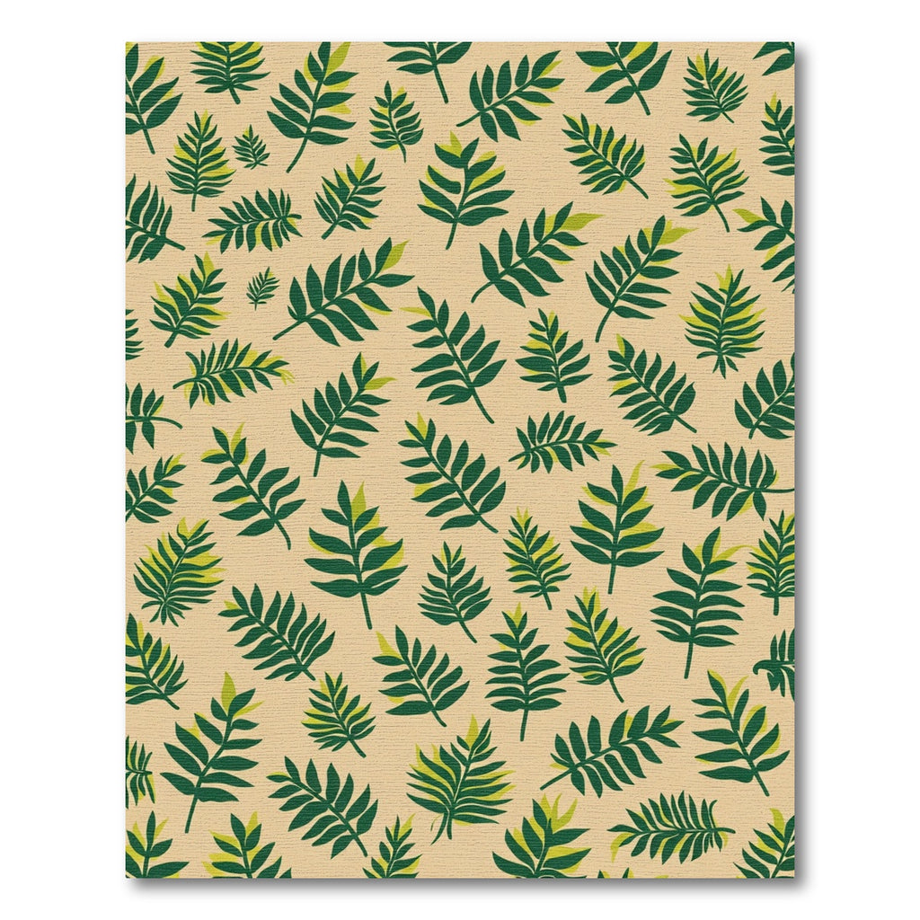 Green Leafy Branch Background Rug