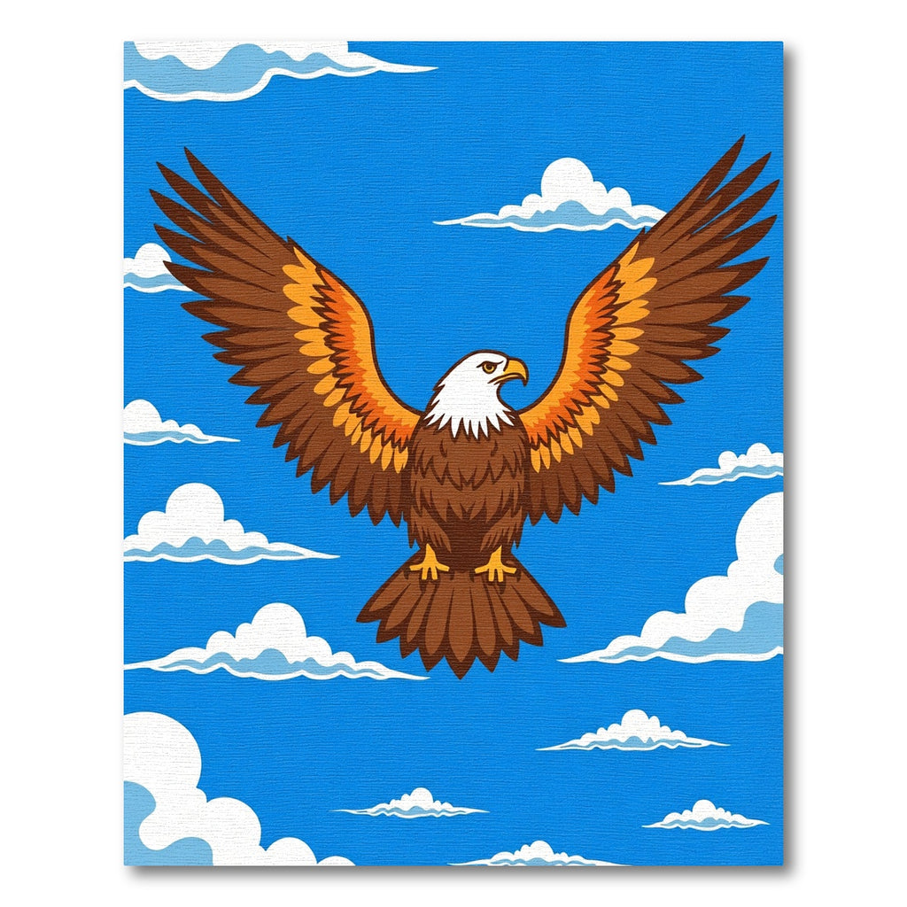 Majestic Eagle Soaring Through Blue Sky Rug