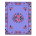 Crimson Pink Floral Garden Medallion Rug