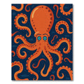 Amber Octopus Swirl Blue Background Rug