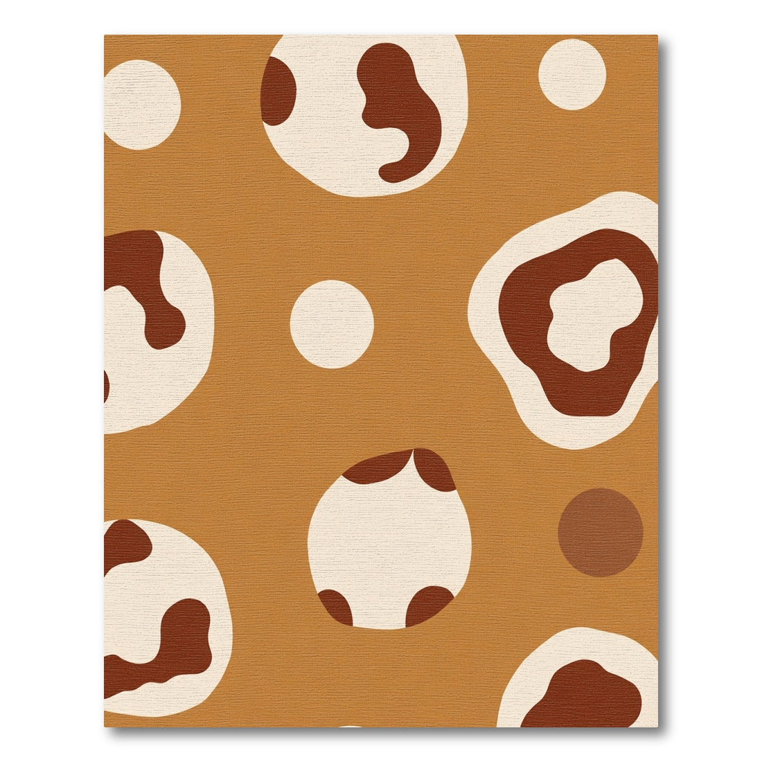 Warm Brown Blob Organic Composition Rug