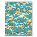 Oceanic Sea Turtles Nautical Whimsy Rug