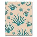 Teal Coral Beige Aquatic Arrangement Rug