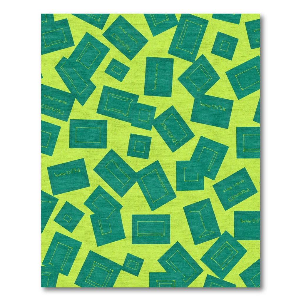 Teal Geometric Frame Cluster Rug