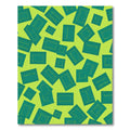 Teal Geometric Frame Cluster Rug