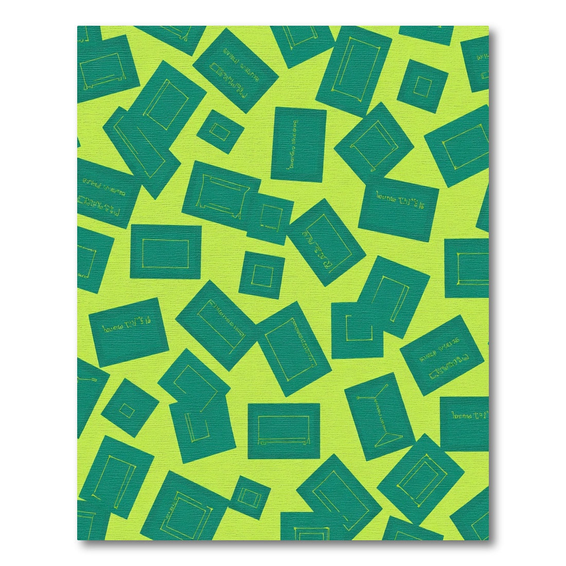 Teal Geometric Frame Cluster Rug
