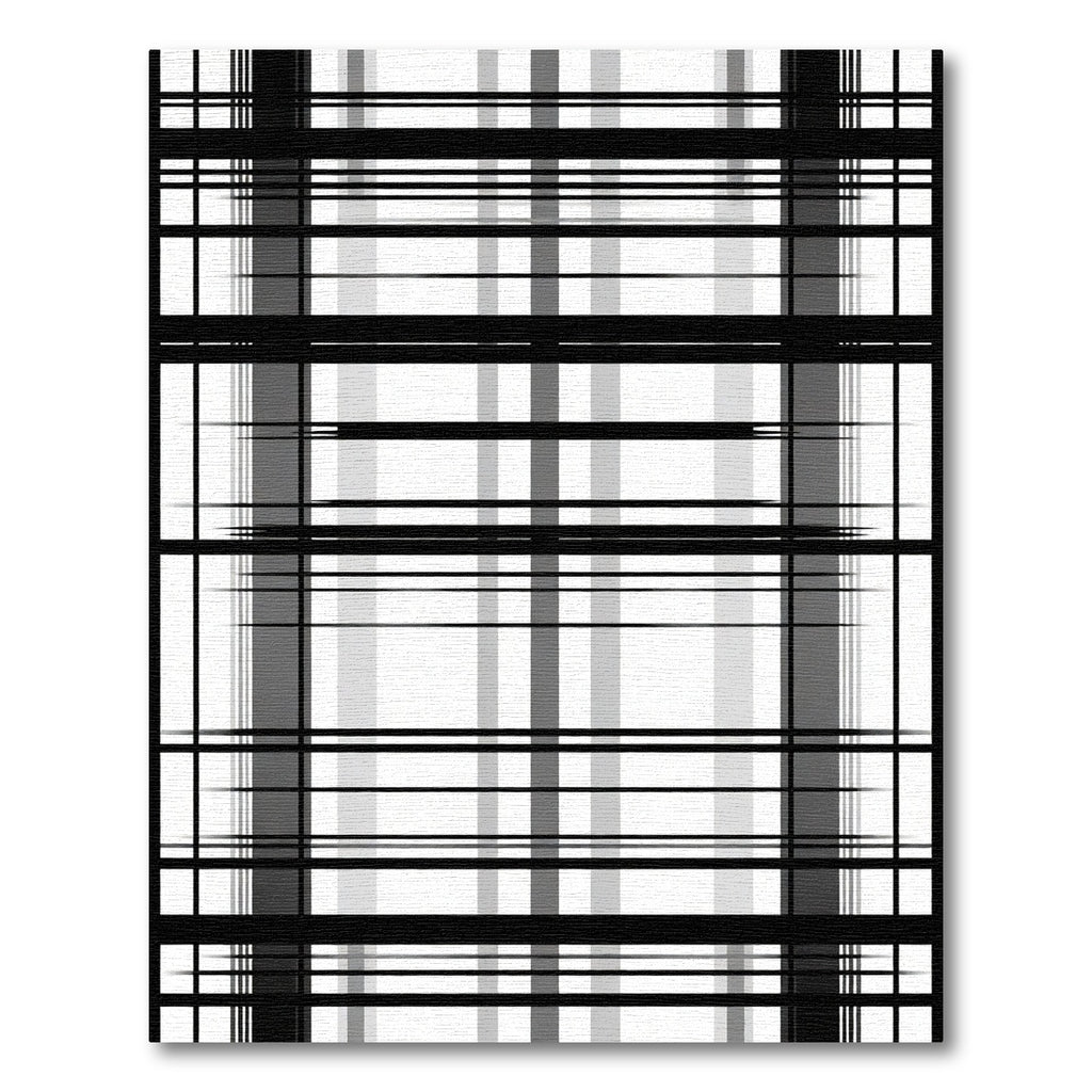 Monochrome Bold Stripe Grid Rug