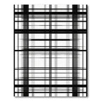Monochrome Bold Stripe Grid Rug