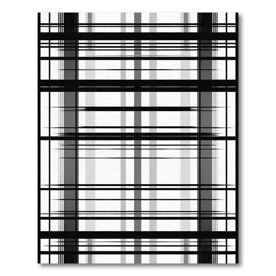 Monochrome Bold Stripe Grid Rug