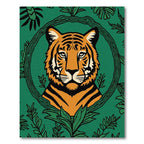 Bold Orange Tiger Jungle Frame Rug