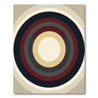 Rich Concentric Circles Ivory Red Rug