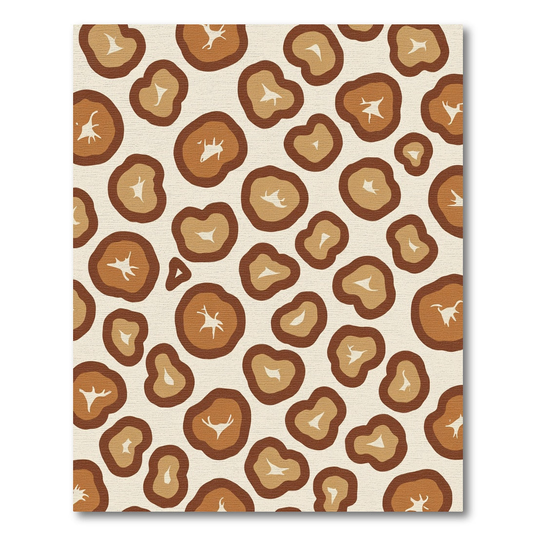 Brown and Tan Wood Grain Rounds Rug