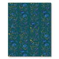 Emerald Blue Bird Floral Vine Rug