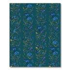 Emerald Blue Bird Floral Vine Rug