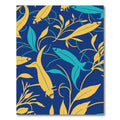 Blue yellow teal koi foliage Rug