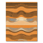 Dynamic Orange Striped Wave Rug