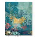 Teal Coral Garden Abstract Branch Rug