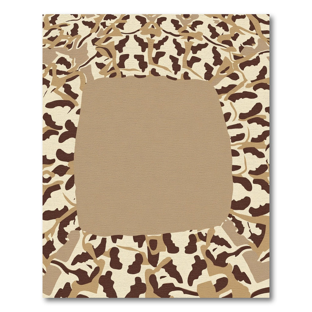 Earthy Camo Abstract Border Rug