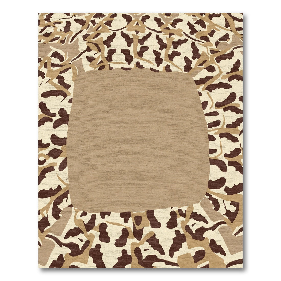 Earthy Camo Abstract Border Rug