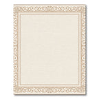Elegant Beige Floral Border Square Rug