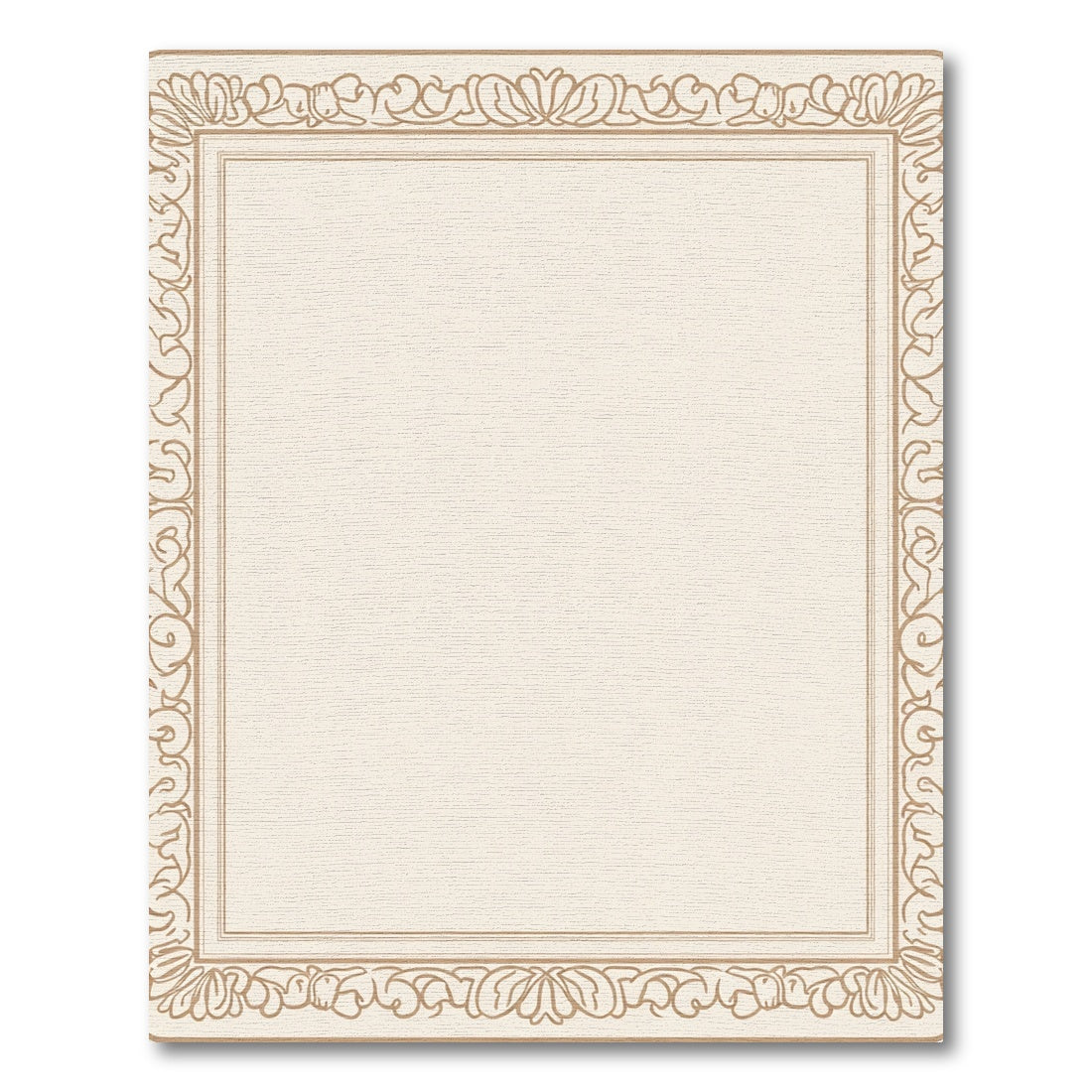 Elegant Beige Floral Border Square Rug