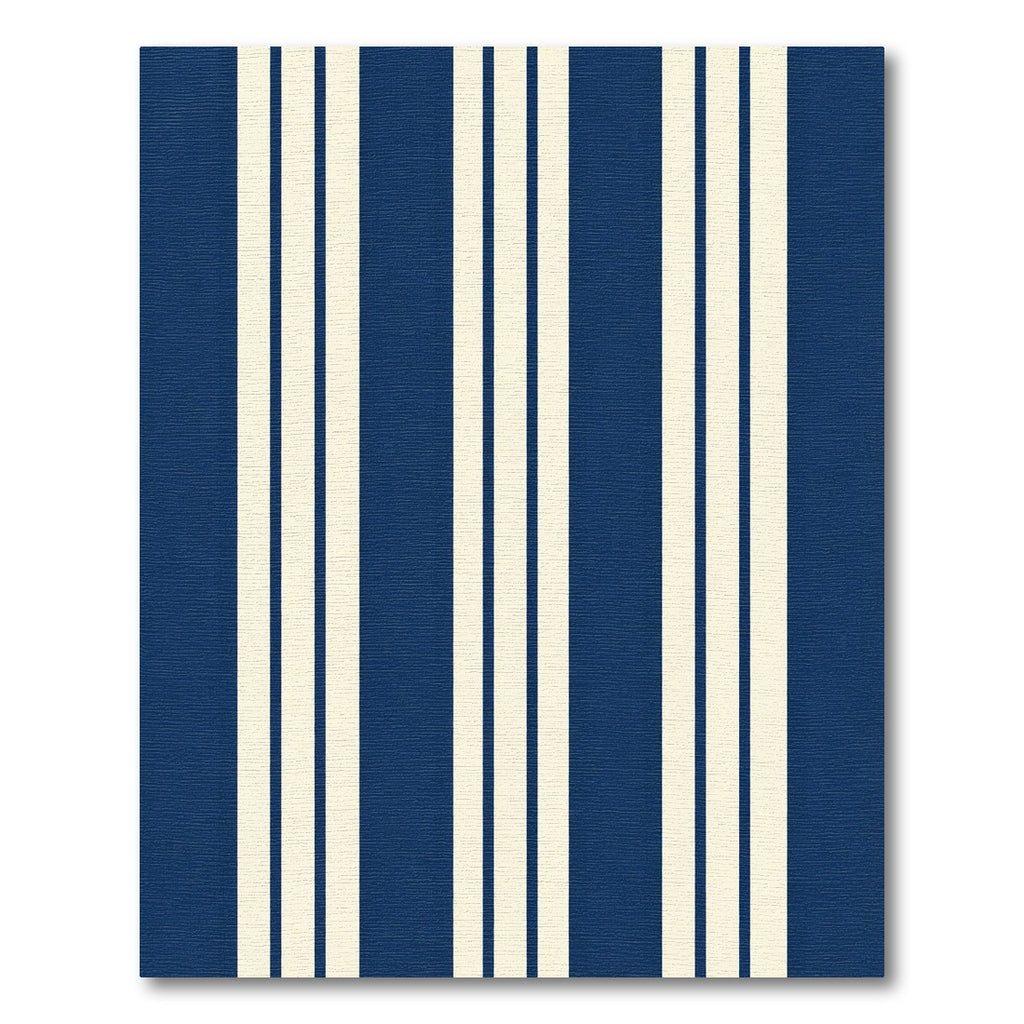 Classic Navy Cream Stripe Rug