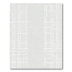 Abstract White Geometric Pixel Grid Rug