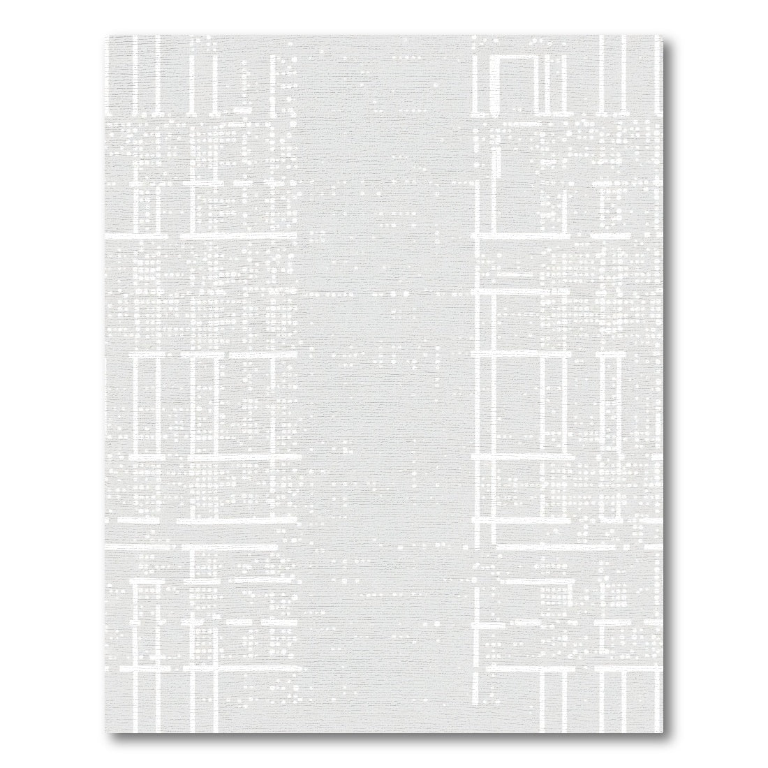 Abstract White Geometric Pixel Grid Rug
