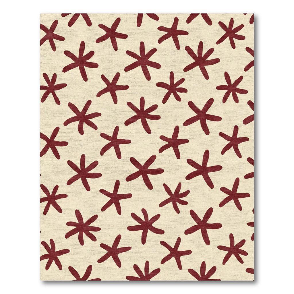 Deep Red Starburst Scatter Rug