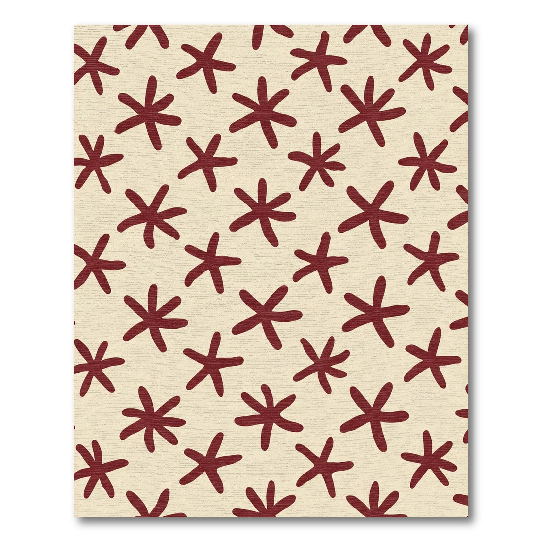 Deep Red Starburst Scatter Rug