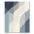 Abstract Blue Beige Wave Forms Rug