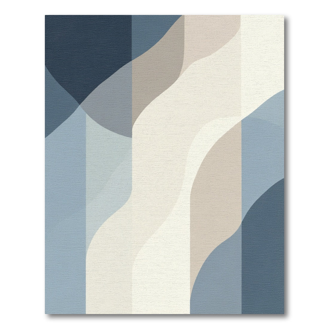 Abstract Blue Beige Wave Forms Rug