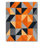 Bold Orange Geometric Triangle Arrangement Rug