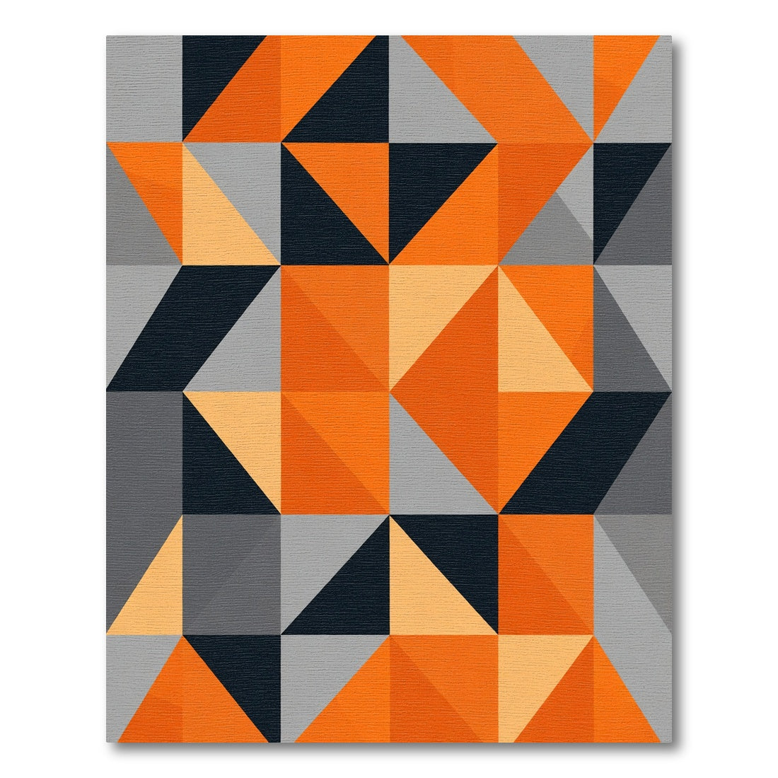 Bold Orange Geometric Triangle Arrangement Rug