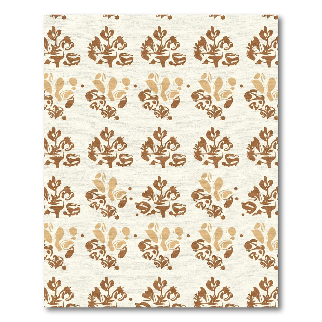 Earthy Brown Organic Floral Arrangement Rug