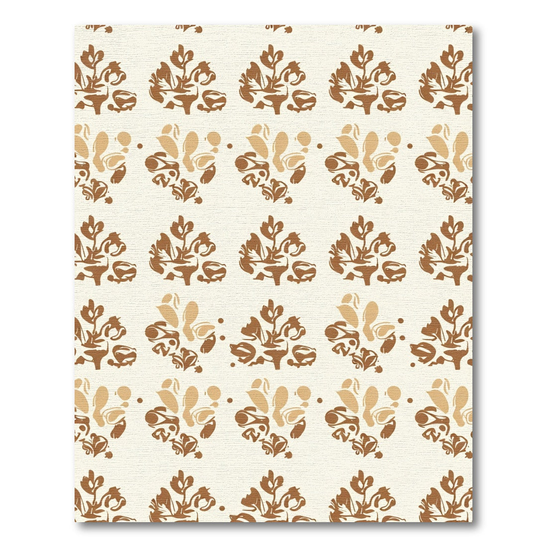 Earthy Brown Organic Floral Arrangement Rug