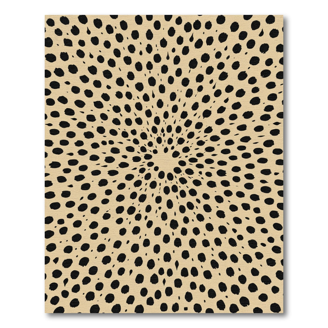 Tan Black Abstract Dot Burst Rug