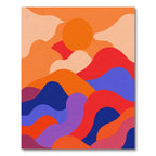 Vibrant Sunset Abstract Landscape Rug