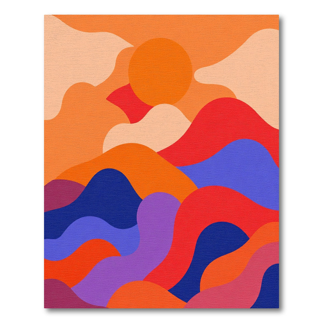 Vibrant Sunset Abstract Landscape Rug