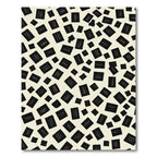 Black White Scattered Rectangles Rug